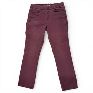 GLORIA VANDERBILT Avery straight-leg pull-on pants burgundy size 10